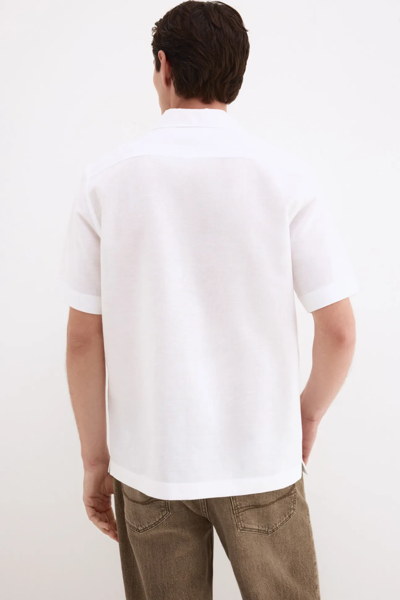 Camisa de lino algodón manga corta