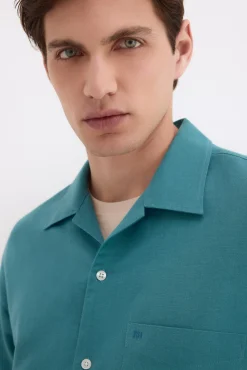 Camisa de lino algodón manga corta