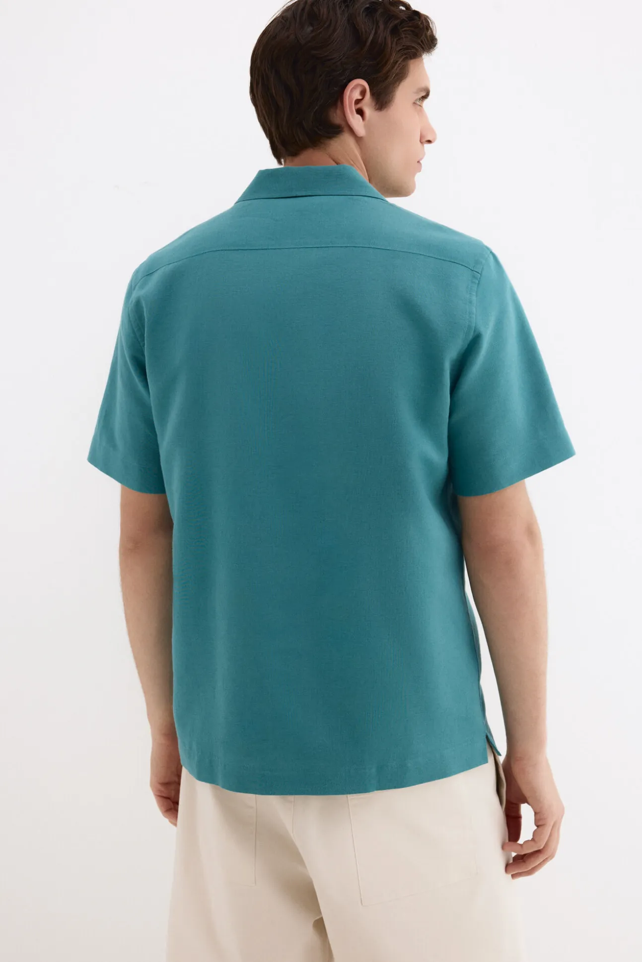 Camisa de lino algodón manga corta