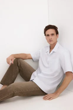 Camisa de lino algodón manga corta