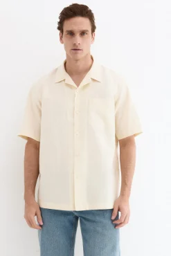 Camisa de lino algodón manga corta