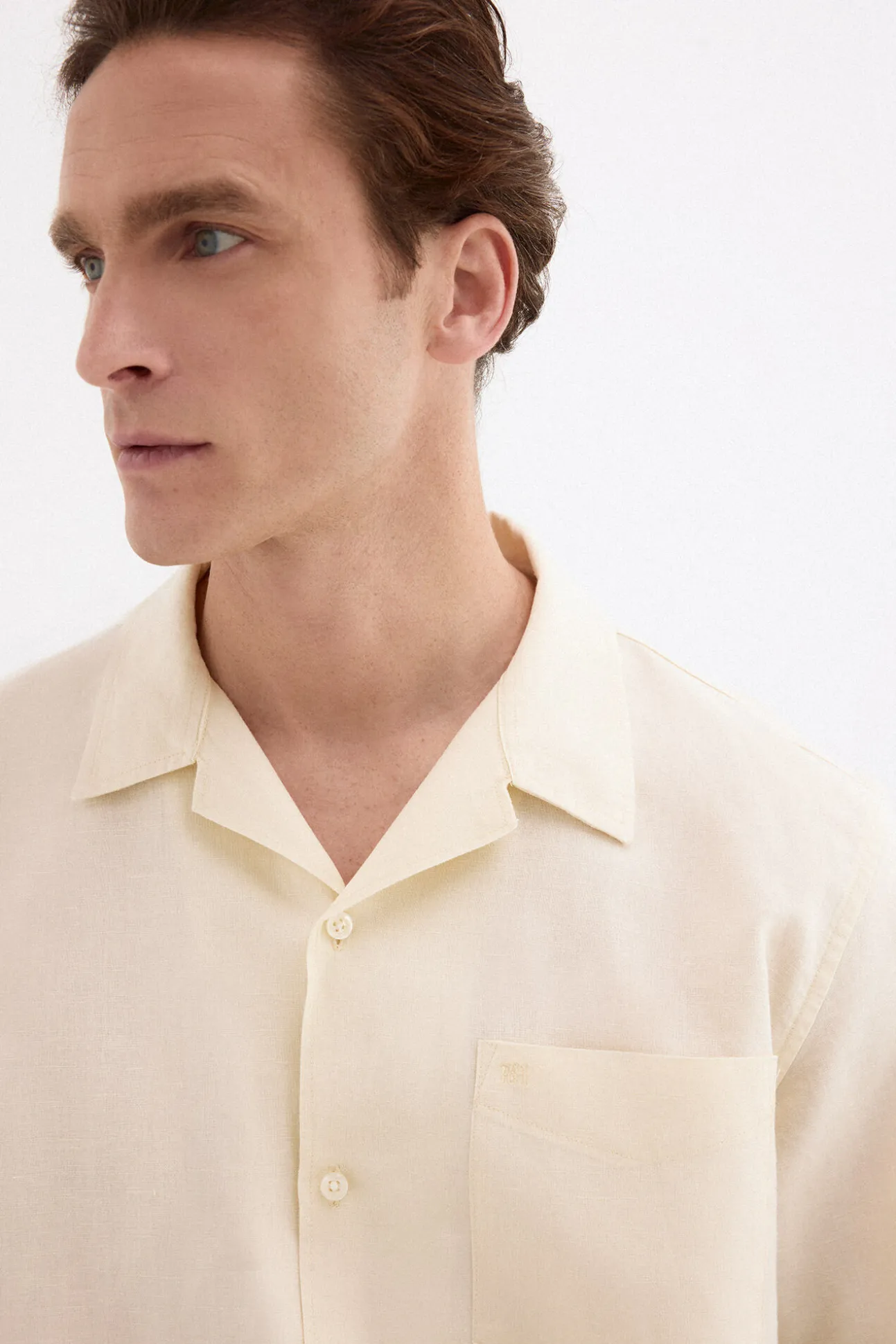 Camisa de lino algodón manga corta
