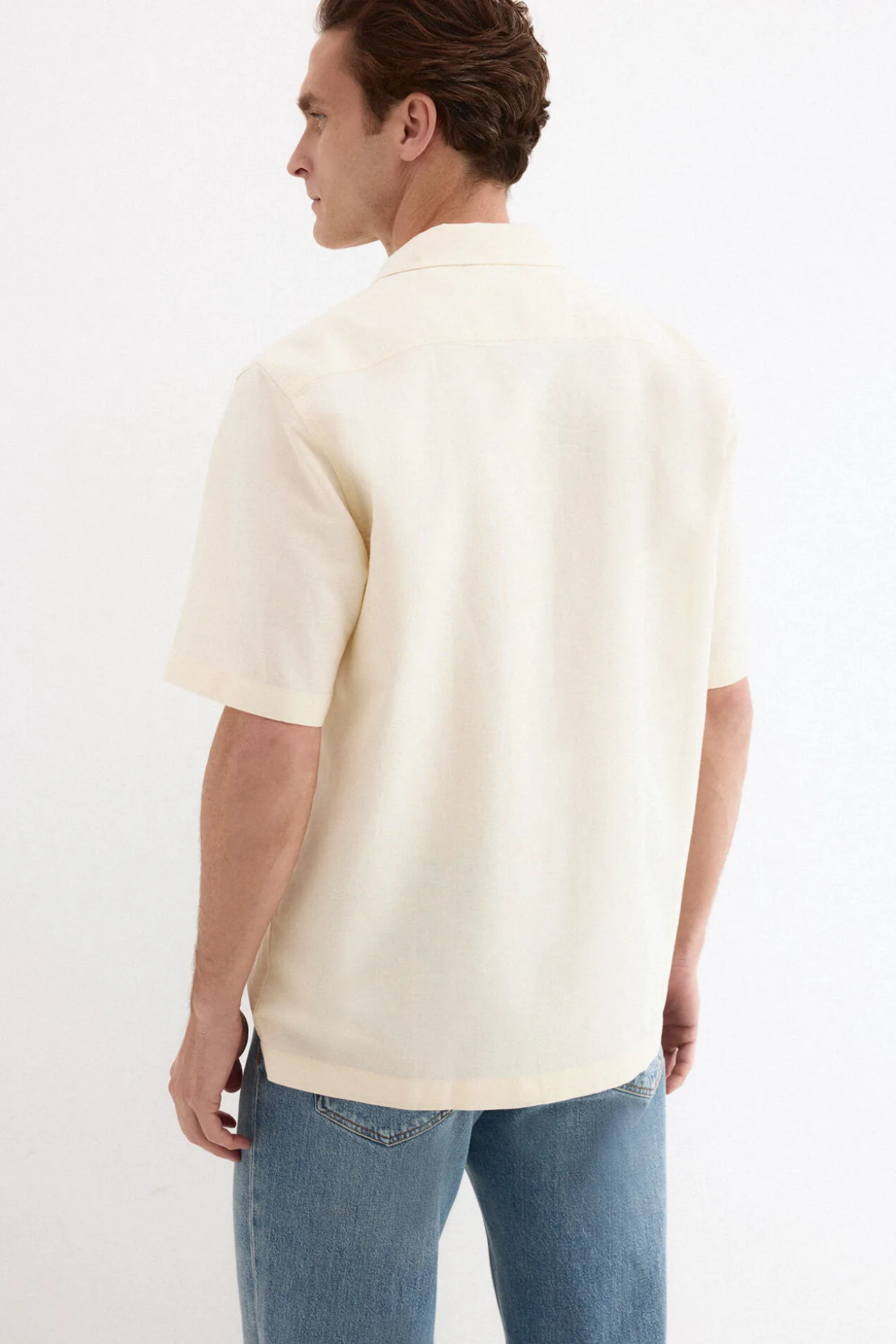 Camisa de lino algodón manga corta