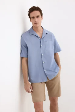 Camisa de lino algodón manga corta
