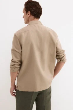 Camisa de lino algodón manga larga