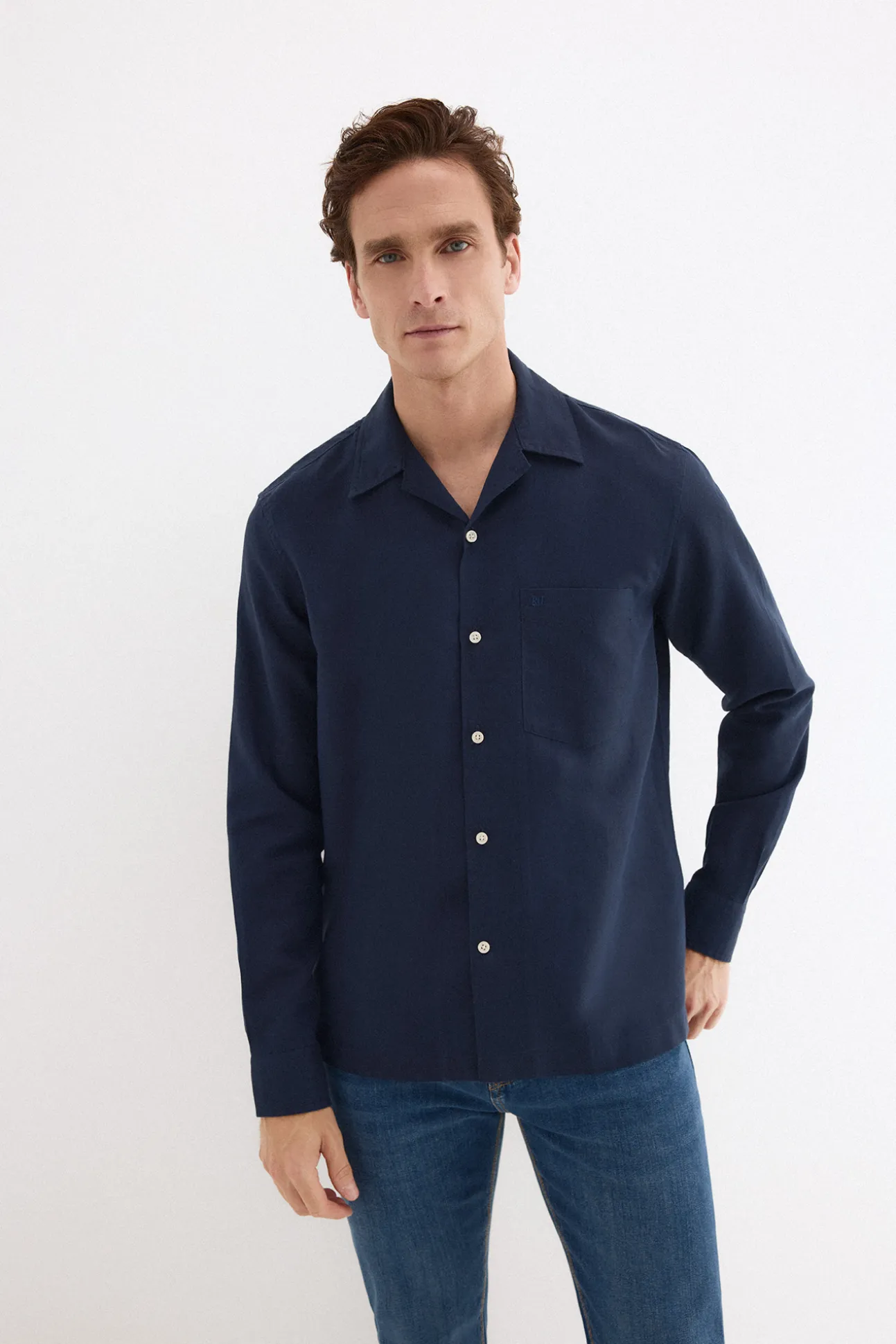 Camisa de lino algodón manga larga