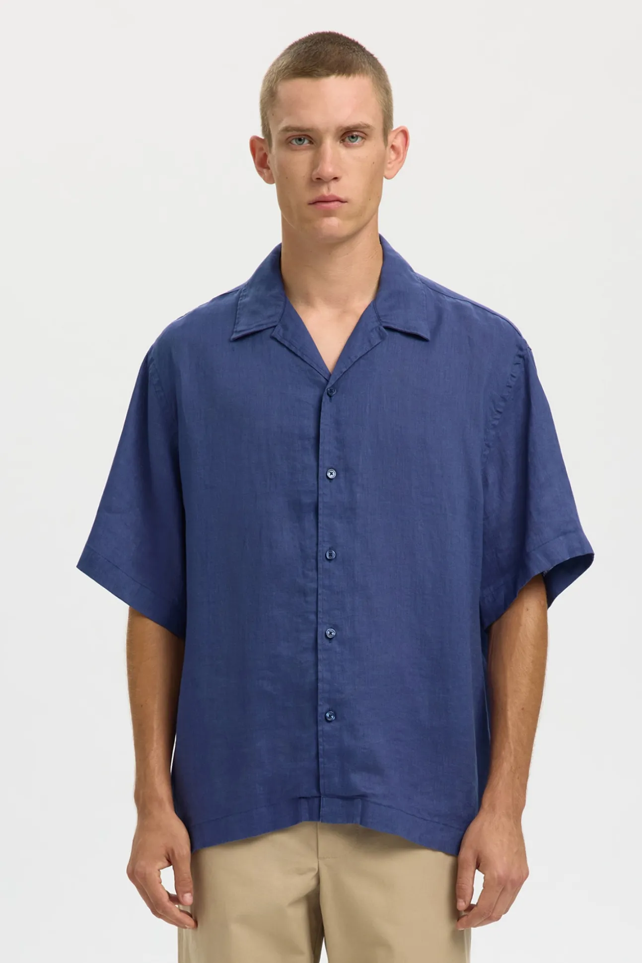 Camisa de manga corta lino