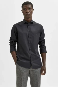 Camisa de manga larga de vestir 100% algodón