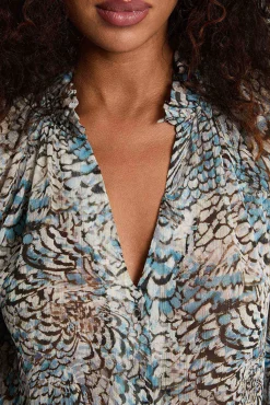 Camisa estampada cuello v