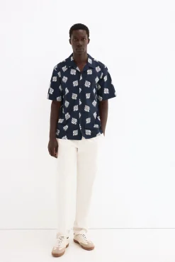 Camisa estampada manga corta