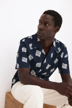 Camisa estampada manga corta