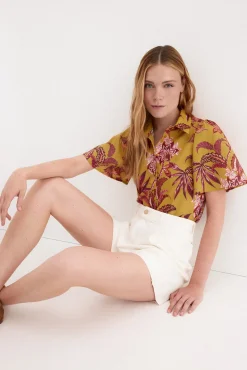 Camisa estampada manga corta