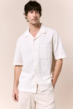 Camisa estructura lisa manga corta