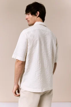 Camisa estructura lisa manga corta