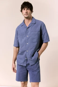Camisa estructura lisa manga corta
