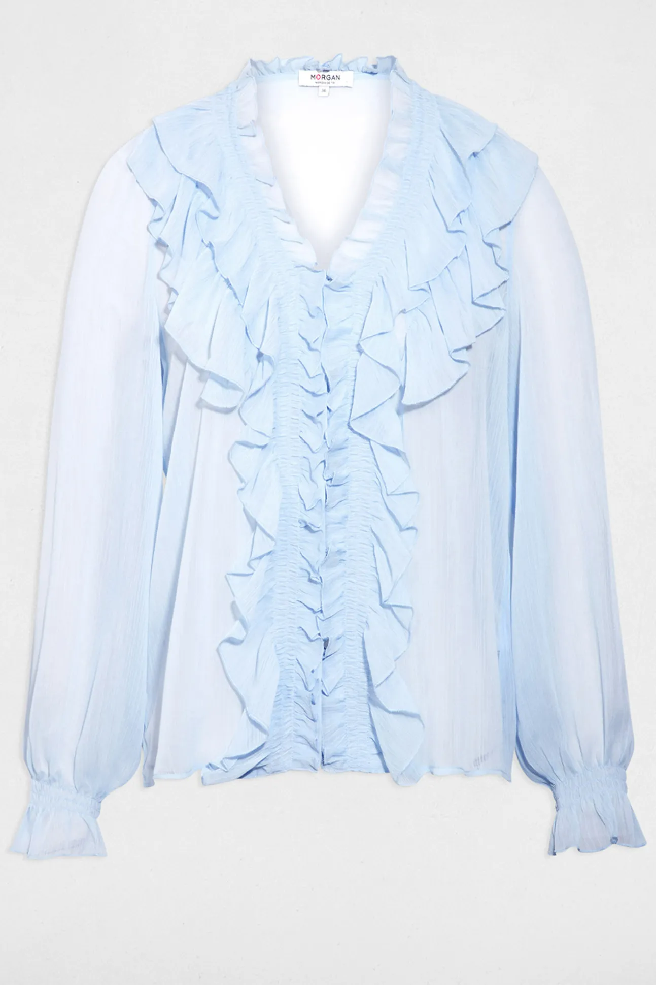 Camisa fluida con cuello en v