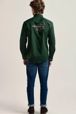 Camisa hombre Valecuatro verde modelo caballos