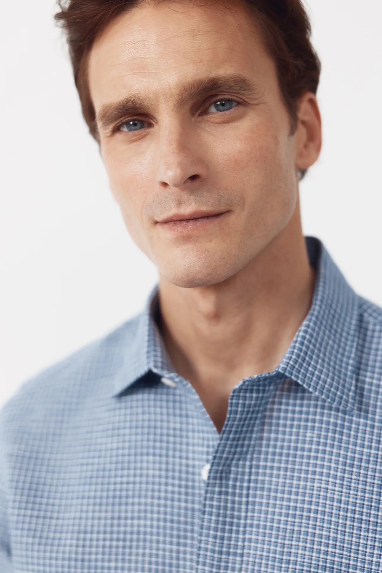 Camisa lino algodón cuadros