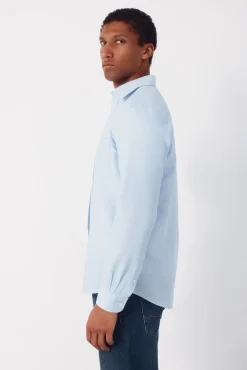 Camisa lino algodón liso