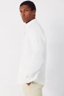 Camisa lino algodón liso