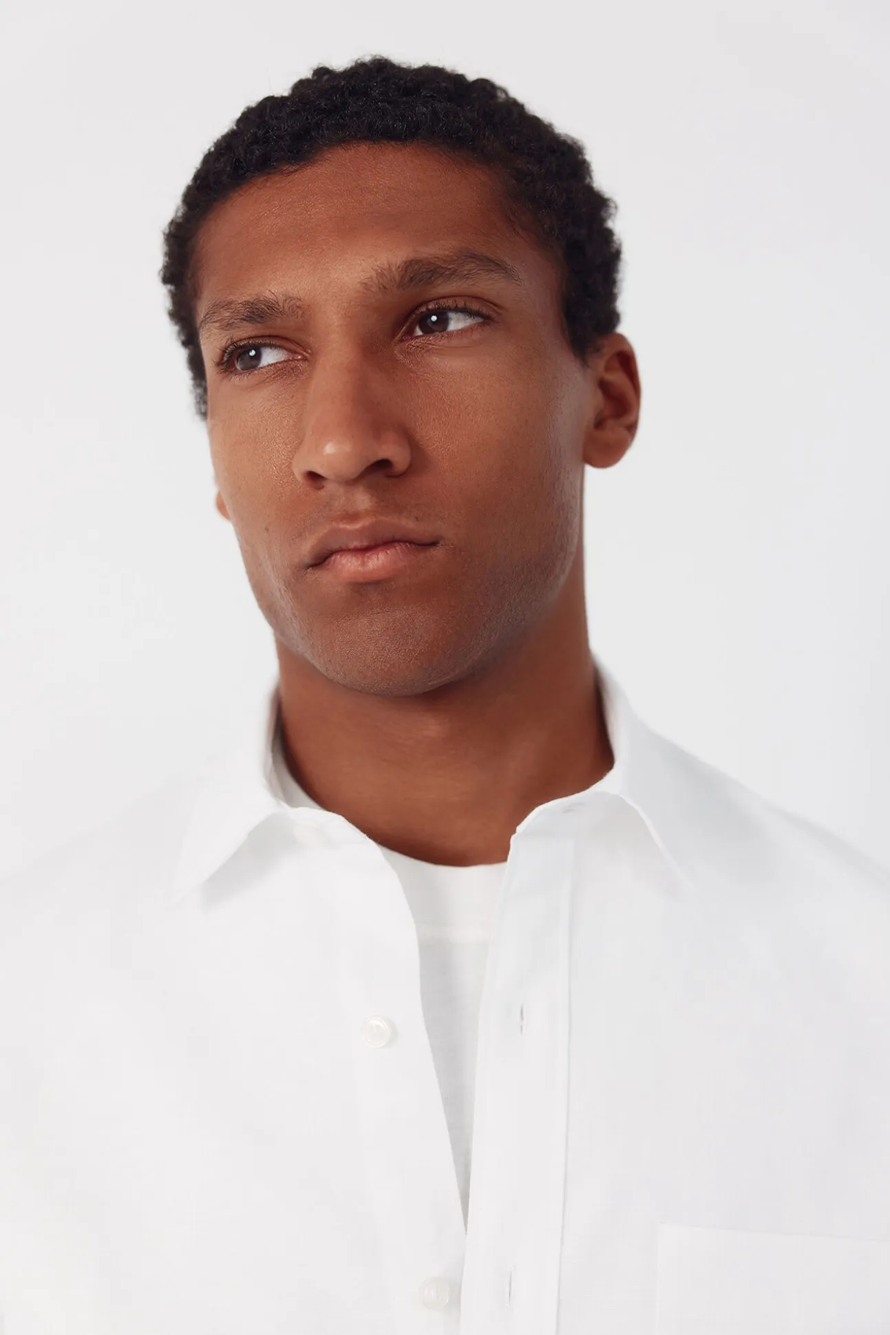 Camisa lino algodón liso