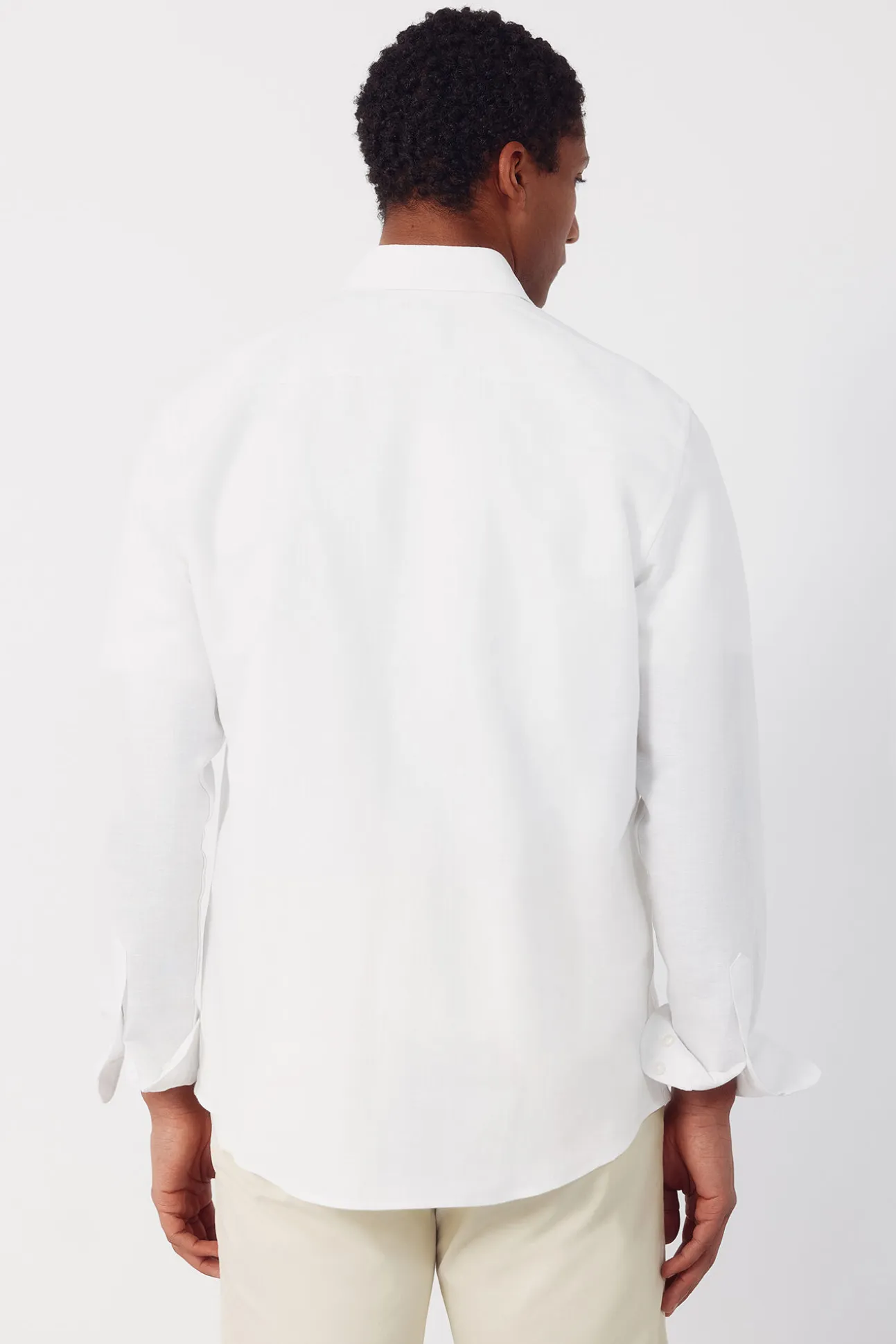 Camisa lino algodón liso