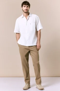 Camisa lino manga corta