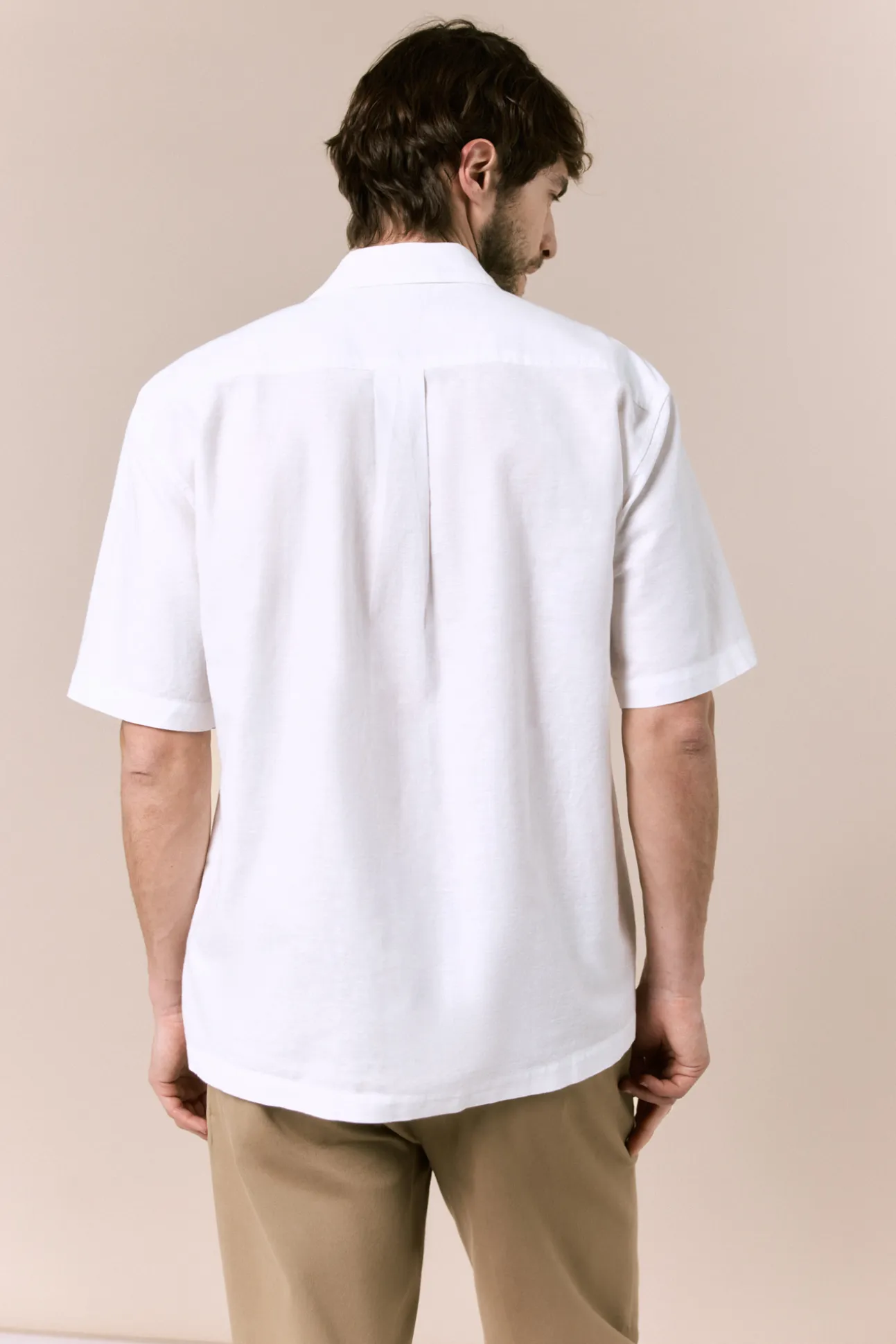 Camisa lino manga corta