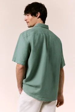 Camisa lino manga corta