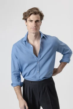 Camisa lino porcelana
