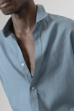 Camisa lino porcelana
