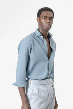 Camisa lino porcelana