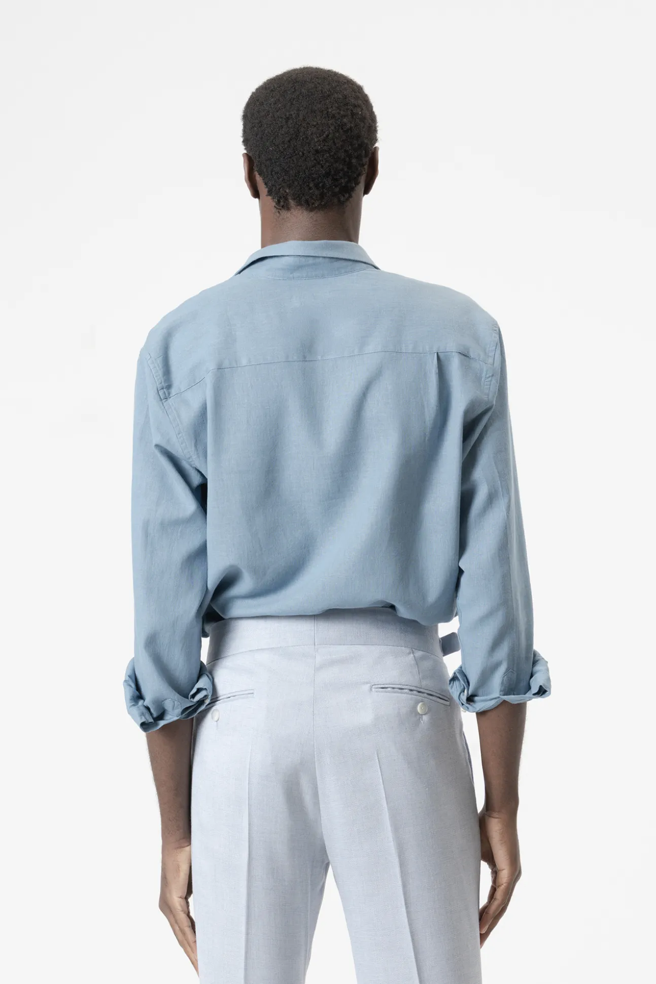Camisa lino porcelana