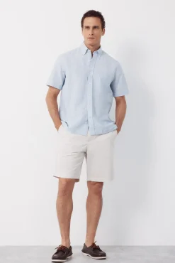 Camisa manga corta tejido de lino