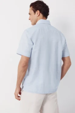 Camisa manga corta tejido de lino