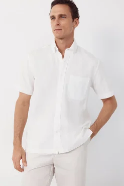Camisa manga corta tejido de lino