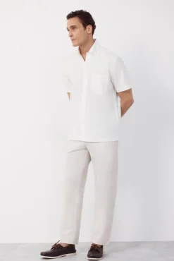 Camisa manga corta tejido de lino
