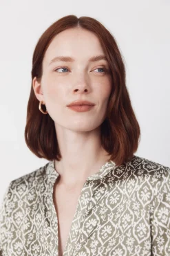 Camisa mao satinada estampada
