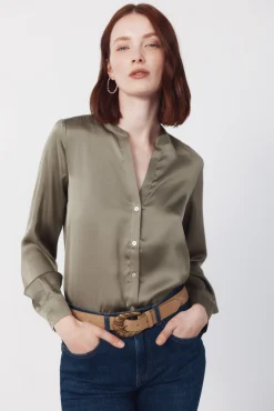 Camisa mao satinada estampada