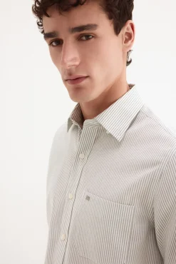 Camisa non iron manga corta rayas