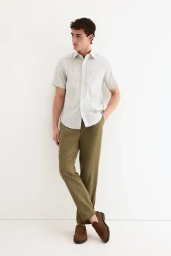 Camisa non iron manga corta rayas