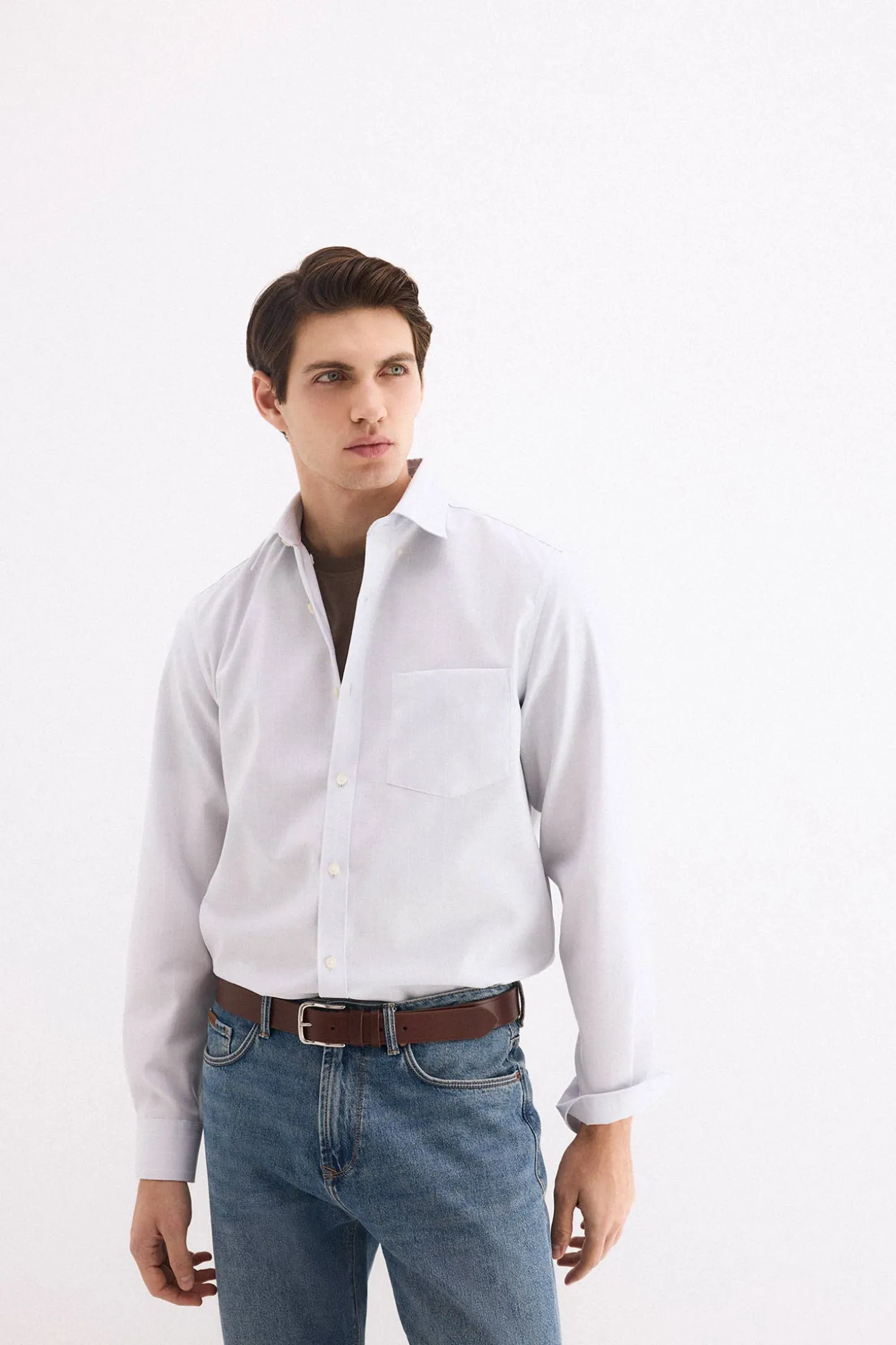 Camisa non iron oxford rayas