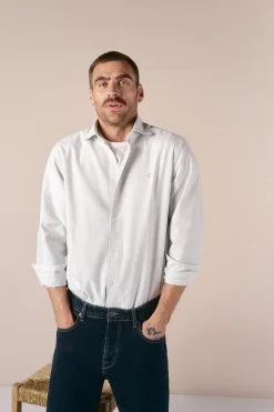 Camisa oxford raya candela manga larga