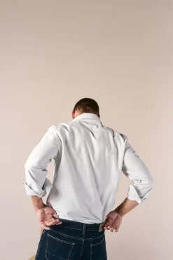 Camisa oxford raya candela manga larga