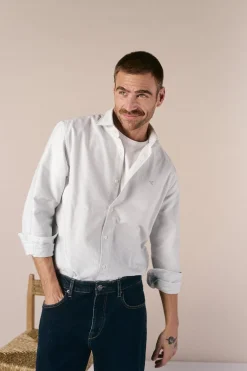 Camisa oxford raya candela manga larga
