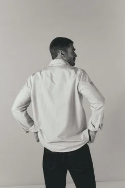 Camisa oxford raya candela manga larga