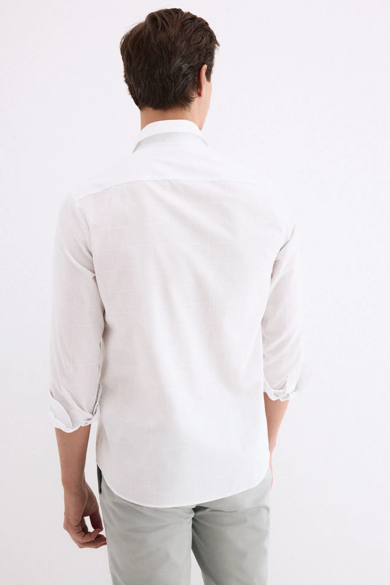 Camisa popelín labrado cuadros