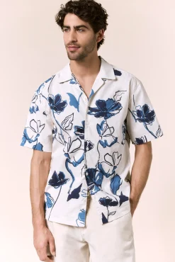 Camisa print algodón manga corta
