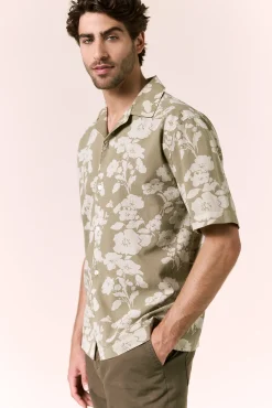 Camisa print algodón manga corta