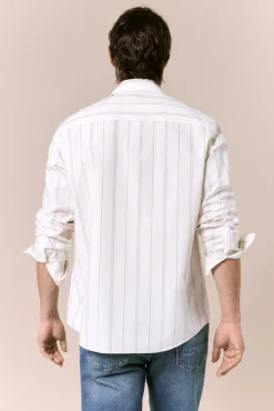 Camisa rayas popelín manga larga